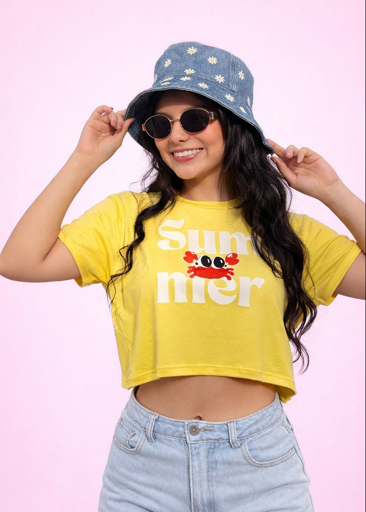 Camisetas Corta Amarilla Summer
