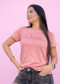 Camiseta Larga Rosa -  Dios Que Tu Voluntad Sea Mi Camino