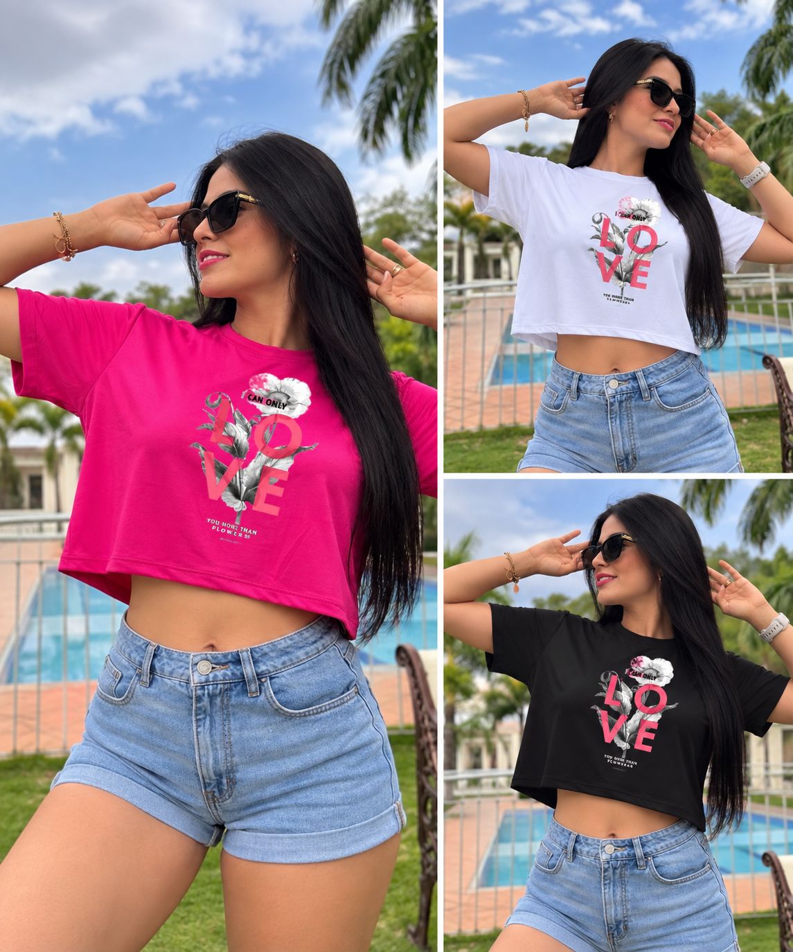Camiseta corta-Love Flor