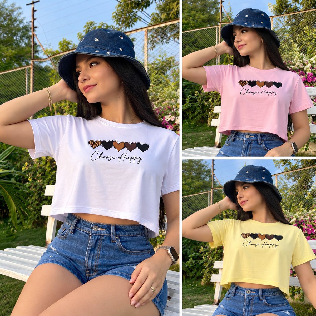 Camiseta Corta-Choose Happy