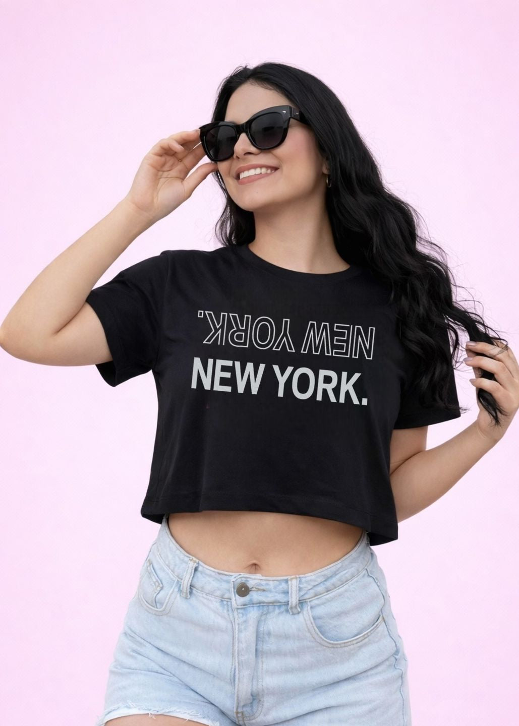 Camiseta Corta Negra - New York